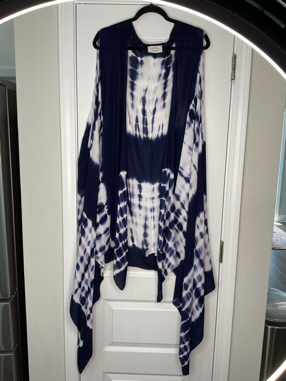 Janette Plus Tie Dye Kimono Cardigan 2X Boho Open Front Duster - Picture 6 of 12